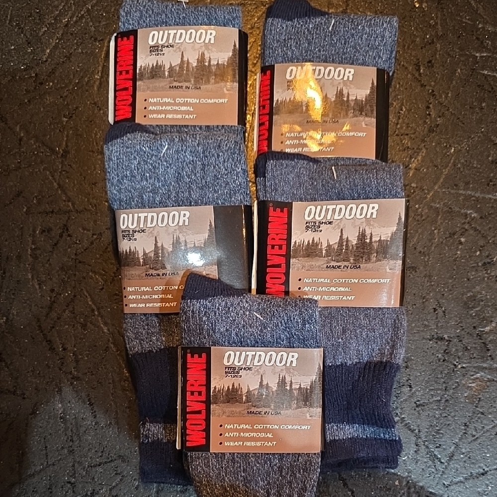 Wolverine Men's Blue Crew Socks